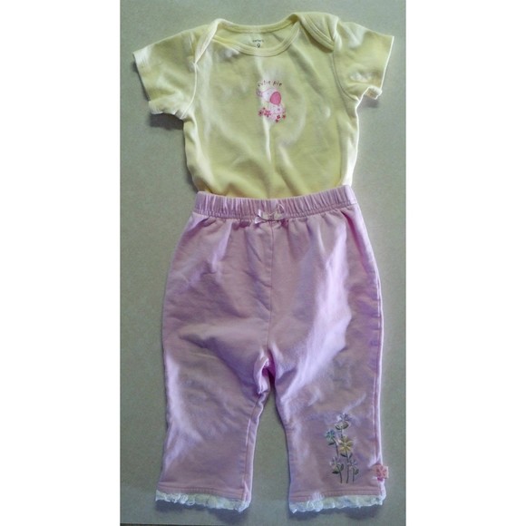 Girl's Size 9 M Months 3 Piece Outfit White Cardigan, Elephant Top & Pants - Picture 2 of 9